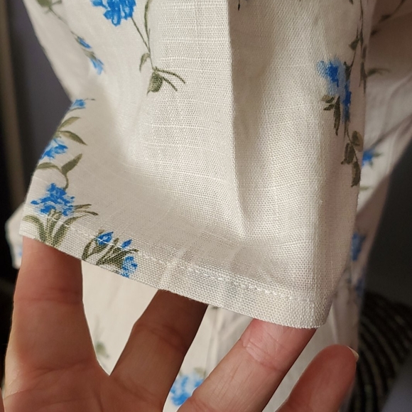 Gorgeous Lined Floral Linen Dress - Picture 11 of 12